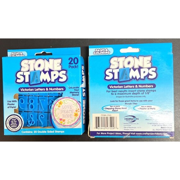 Stone Stamps 20 Pack Victorian Letters & Numbers Double-Sided Rubber Stamps - Picture 1 of 2